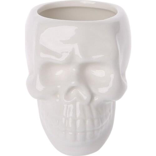 Creative Skull Ceramic Flower Pot Green Succulent Planter Plant Container Decor