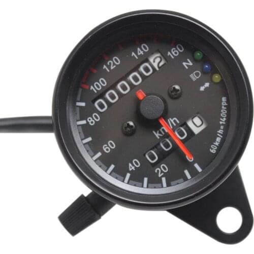 Universal Motorcycle Speedometer Odometer 12V Motorcycle Dual Speed Meter with LED Indicator Techometer Gauge ATV Bike Scooter