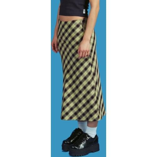 Vintage Plaid High Waist Brown Midi Skirts Indie Aesthetics Printing A-Line Long Skirt Y2K E-Girls Streetwear 2021 Summer