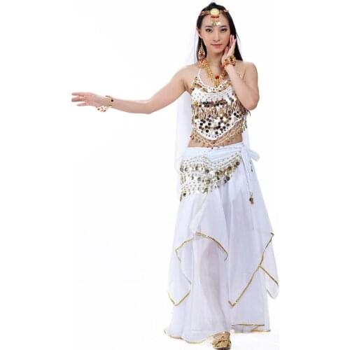 Little Chili Piece Chain Skirt Veil Belly Dance Suit Indian Dance Performance Set 5-Piece Set Women Unitards Clothing