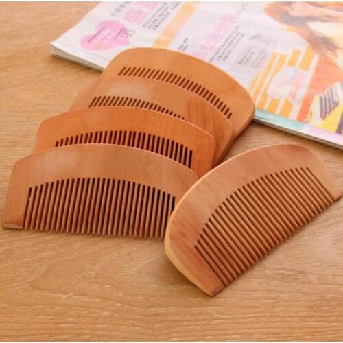 1000pcs/lot fashion High Quality Portable Natural Peach Wood Comb Beard Comb Pocket Comb freeshipping