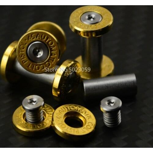 2Pieces Brass + 416 stainless steel M4 Fastening screw rivet for CNC cutter DIY Straight pocket knife tools handle Fastening nut