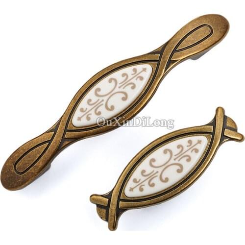 Designed 2PCS European Ceramic Printing Kitchen Cabinet Door Handles Cupboard Wardrobe Drawer Wine Cabinet Pulls Handles&Knobs