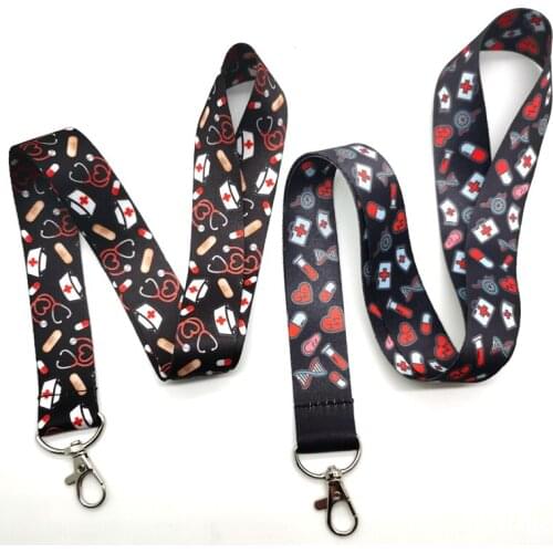 20 pcs Doctors nurse Neck Strap Lanyards Badge Holder Rope Pendant Key Chain
