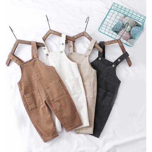 2021 Autumn Spring New Overalls For Kids Pants For Girl Corduroy Baby Pants Kid Clothing Baby Boy Overalls Overalls For Children