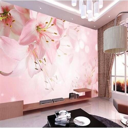 Beibehang Customize size High Quickly HD 3d stereoscopic wallpaper wallpaper seiling lily flowers mew europe papel de parede