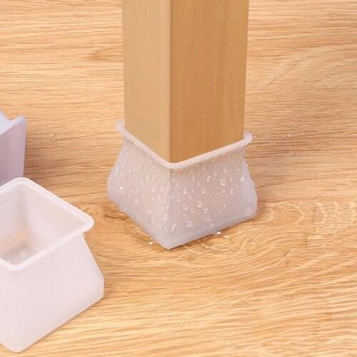 4pcs Round Silicone Table Chair Feet Cover Floor Protector Furniture Feet Anti-Scratch Protective Pad Anti-Slip Chair Leg Caps