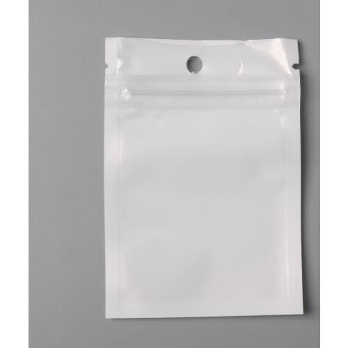 7x10cm White / Clear Self Seal Zipper Plastic Retail Packaging Packing Poly Bag, Ziplock Zip Lock Bag Package W/ Hang Hole