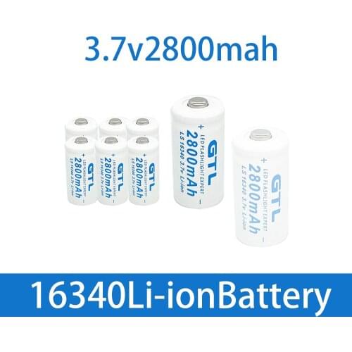 New 3.7V 2800mAh Lithium Li-ion 16340 Battery CR123A Rechargeable Batteries 3.7V CR123 for Laser Pen LED Flashlight Cell