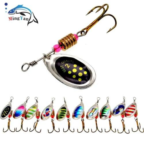 10 Colors Peche Spinner Fishing Lures Wobblers CrankBaits Jig Shone Metal Sequin Trout Spoon with Hooks for Carp Fishing Pesca