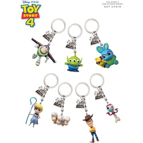 Disney Keychain Toy Story Woody Three Eyes Monster Shepherd Girl Doll model Pendant Cute Peripheral Key Ring