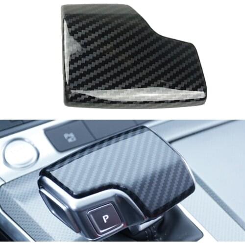 Center Console Gear Shift Knob Head Cover Trim For Audi A6 C8 2019 LHD Carbon Look Car Interior Accessories