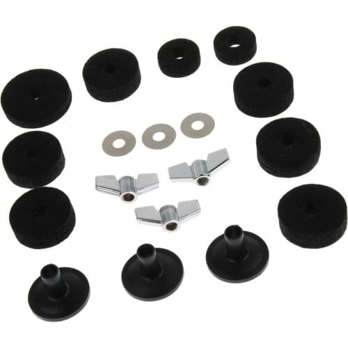 Cymbal Pads+ Cymbal Stand Nuts Percussion Replacement Parts 18 Pcs of Set