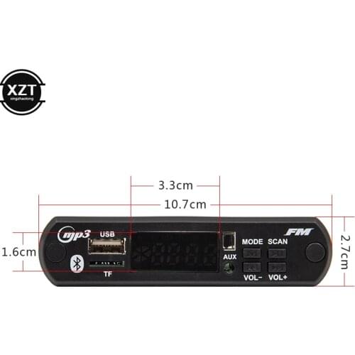 DC 12V MP3 Module Decoder Board Wireless Car Bluetooth 5.0 Support FM SD Card Big Screen JQ-D091BT for Music Speaker