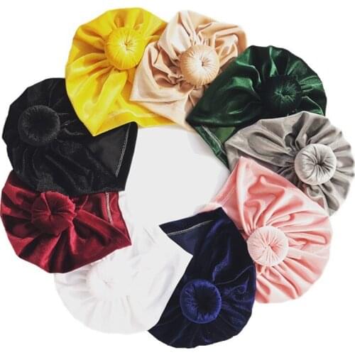 Baby Turban Hat Top Knot Bun Headwrap Newborn Shower Gift Bow classic knot turban Baby Dount beanie Fashion Elastic turban H267D