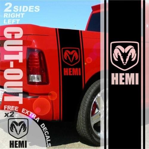 For Truck 1500 2500 3500 Ram Bed Side Stripes Vinyl Decals Sticker Graphics DS007B