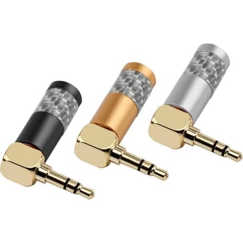 Jack 3.5 mm Stereo Headset Plug 3 Poles 3.5 Audio Adapter Connector 90 Degree For Headphone Repair Cable Solder AUX 3.5