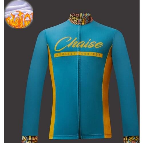Chaise Winter thermal fleece Jersey Cycling Clothes Unisex Long Sleeve Jersey outdoor riding bike clothing warm Fleece jacket