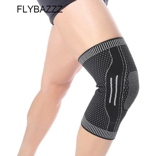 FLYBAZZZ New Weaving Anti-slip Breathe Knee Pad Protector High Elastic Knee Support Brace Professional Protective Sport Knee Pad