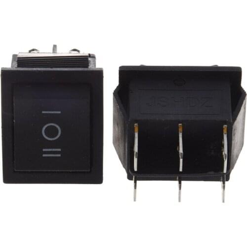 WSFS Hot 2pcs 6 Pin DPDT ON-OFF-ON 3 Position Snap in Rocker Switch 15A/250V 20A/125V AC
