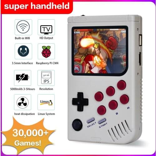 Retro Game Console LCL Pi-boy CM4 Mini Portable Handheld Game Console 30000 Games HD TV Console Video Gaming Player