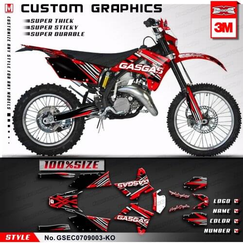 KUNGFU GRAPHICS Enduro Decals MX Sticker Kit for GAS GAS EC SIXDAYS NAMBOTIN FSE FSR 125 200 250 300 450 515 2007 2008 2009