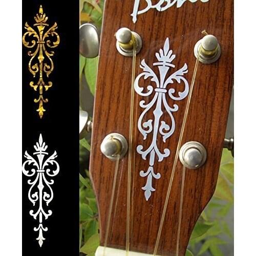 Headstock Inlay Stickers Decals - Small Torch, Gold or White Color