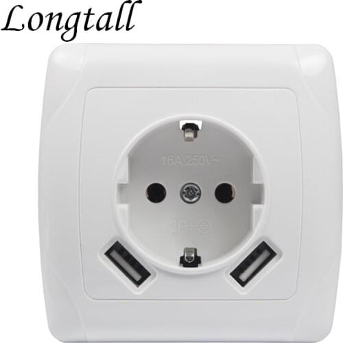 USB Wall Socket charger Free shipping Double USB Port 5V 2A usb wall outlet high quality white color LA-04