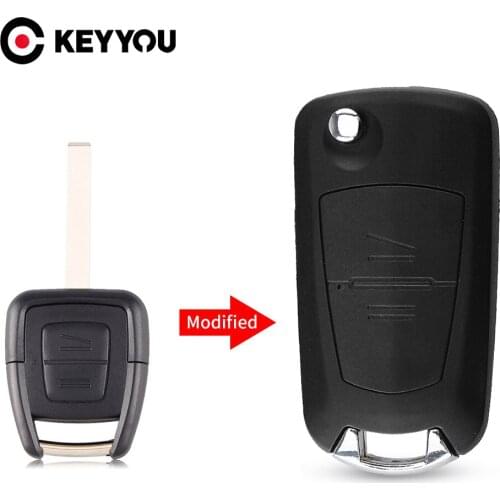 KEYYOU New 2 Button Filp Folding Remote Key Case for Opel Corsa Astra Kadett Monza Montana 2 Button 2B Blade HU100A
