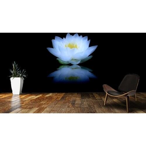 Papel de parede Lotus blooming in the pond black background flower 3d wallpaper,living room bedroom wall papers home decoration