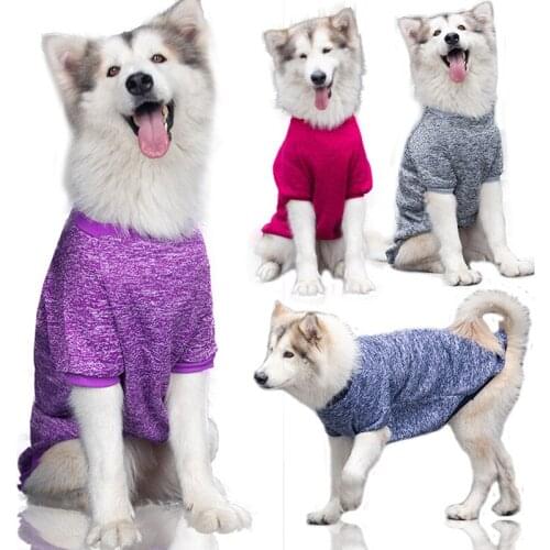 3XL-7XL Big Dog Clothes Spring Autumn Winter Large Pet Clothing Samoyed Bulldog Golden Retriever Sweatshirt Pure Color Jacket