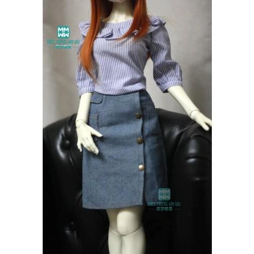 Clothes for dolls fashion Ruffled small shirt, bag hip skirt dress for girls 60cm 1/3 bjd accessories