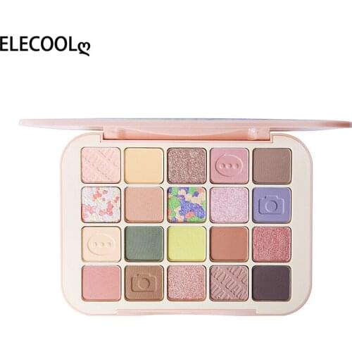 ELECOOL 20 Color Eyeshadow Palette Glitter Metallic Matte Shimmer Natural Board Makeup Palette Glitter Eye Shadow Pallete Makeup
