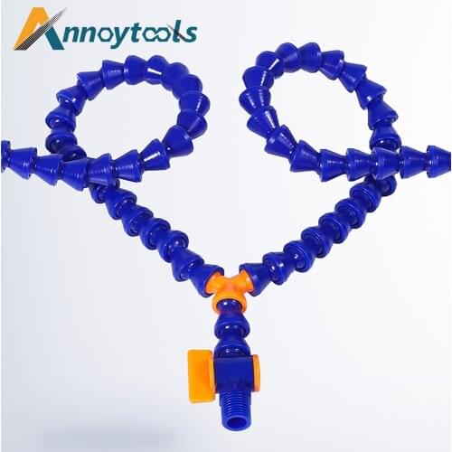 Flat nozzle Y-pipe Plastic steel POM Flexible Water Oil Coolant Pipes 300mm 400mm 500mm for CNC machine, Hydraulic machinery