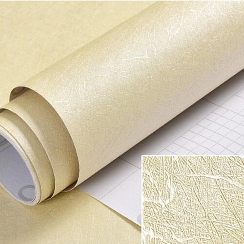 Thicken PVC Solid Color Wallpaper Self-adhesive Waterproof 10m Bedroom Living Room Dormitory Silver Beige Modern Wallpaper Roll