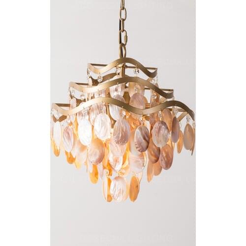Living room shell Chandelier loft hanging light in chilrens room gold kitchen decorative chandelier for bedroom hanging lamps