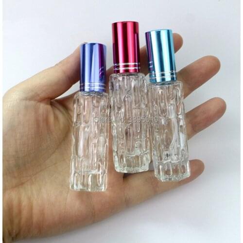 10ML Empty Fine Mist Atomizer Perfume Glass Bottles Mini Sample Container Portable Cosmetic Packaging F557
