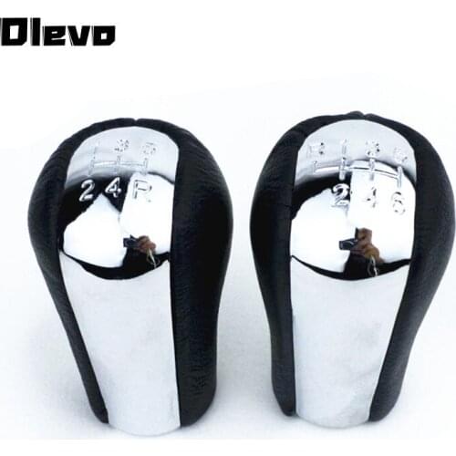 5 6 Speed Chromed PU Leather MT Gear Shift Knob for TOYOTA Corolla Yaris RAV4 Verso 92-09 Car Gear Shifter Lever Stick Head Ball