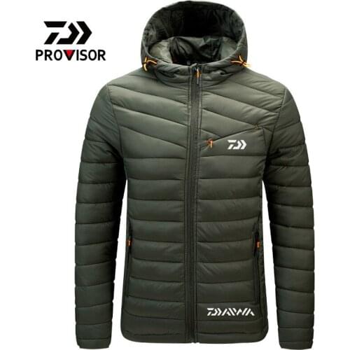 Daiwa Fishing Clothes for Men Winter Solid Coat Warm Light Fishing Jacket Breathable Fishing Shirt Outdoor Fishing Wear Hiking