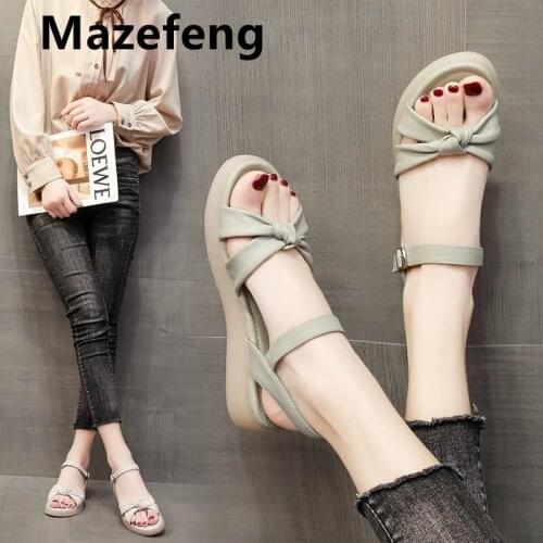 Shoes Women Platform Sandals 2021 Velcro Stretch Fabric Summer Womens Comfort Walking Ladies Sandalias Female Casual Footwear