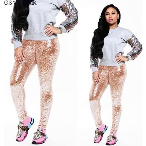 Sexy Skinny Glitter Sequin Pants Women Trousers Push Up High Waist Black Trousers Female Autumn Winter Club Pencil Bodycon Pants