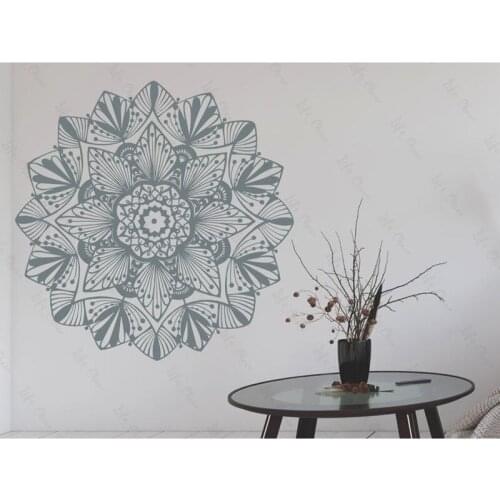 Mandala Removable Vinyl Wallpaper Meditation Yoga Studio Art Deco Applique Bedroom Living Room Beautifully Decorated Wallpaper