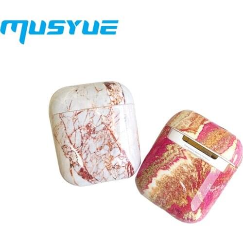 Musyue Marble Pattern Case for AirPods Protective Cover Silicone Bluetooth Wireless Earphone Case for Apple Airpods 2 1 Cases