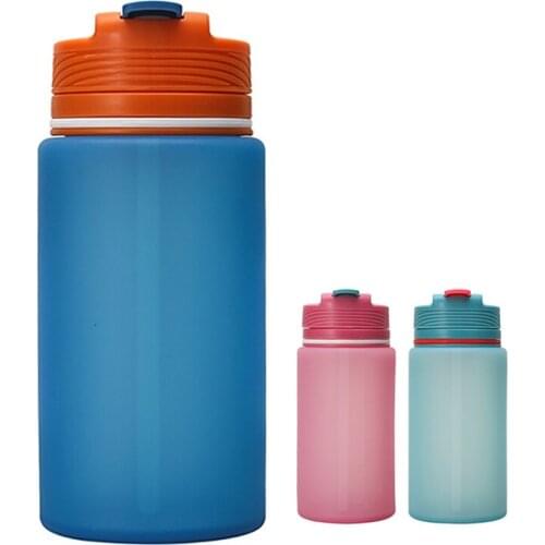 Collapsible Water Bottle Reusable Silicone Foldable Water Leak Bottles For Gym Camping Hiking Travel Sports