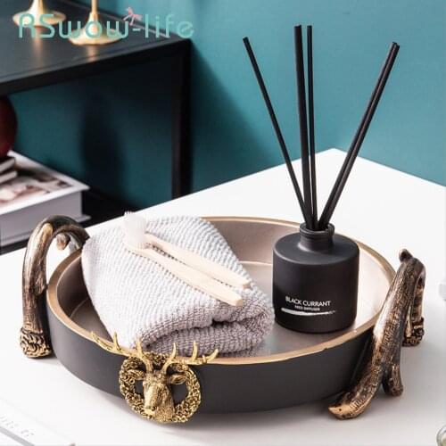 32*29*6cm High-end Living Room Fruit Plate Light Luxury Ornament Decoration Bathroom Storage Tray Serving Trays For Kitchen