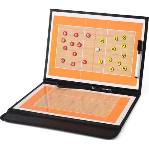 Volleyball Coach Board Tactical Plate Handball Coaching Sets Volley Ball Equipment Training Magnetic Grains & Pen Foldable Board