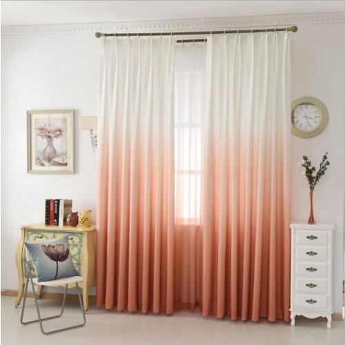 Gradient Color Window Tulle Curtains for Living Room Girls Bedroom Children Voile Veil Liner Sheer Curtain Panel Custom Size