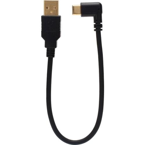 USB Cable Short Portable for Charging Line 0.2m Fast Charge 90degree for Power Bank Charger Flat Mini Cable