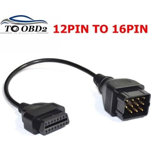 High quality For Renault 12 Pin OBDII OBD 2 Connector Adapter Diagnostic Extension Cable For Renault 12Pin to OBD2 16 Pin