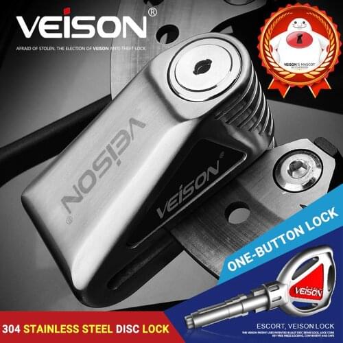 VEISON Motorcycle Lock Theft Pretection Brake Moto Stainless Steel Motorbike Brakes Bike Lock Waterproof Moto Lock